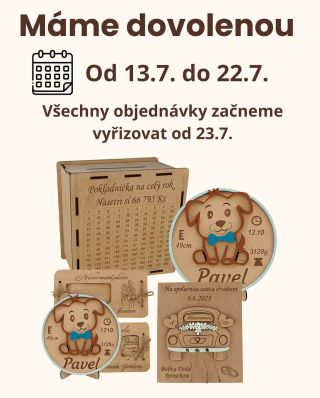 🌞 DOVOLENÁ 13.–22. 7. 🌞 Odpočíváme, nabíráme síly a nové nápady 🌿 Objednávky přijímáme, ale vyřizovat je začneme až od 23....